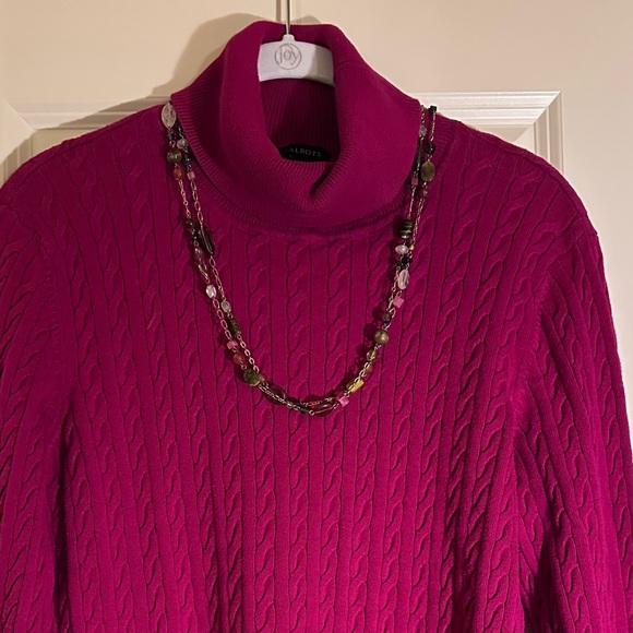 Talbots Dark Raspberry Turtleneck Sweater - Picture 9 of 10